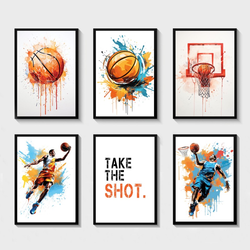 Badminton Zone - Watercolor Graffiti Basketball Shoot Sports Posters