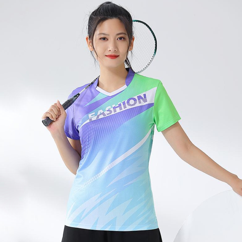 Badminton Jersey - Camisa Estampada Badminton Feminina, Roupa de