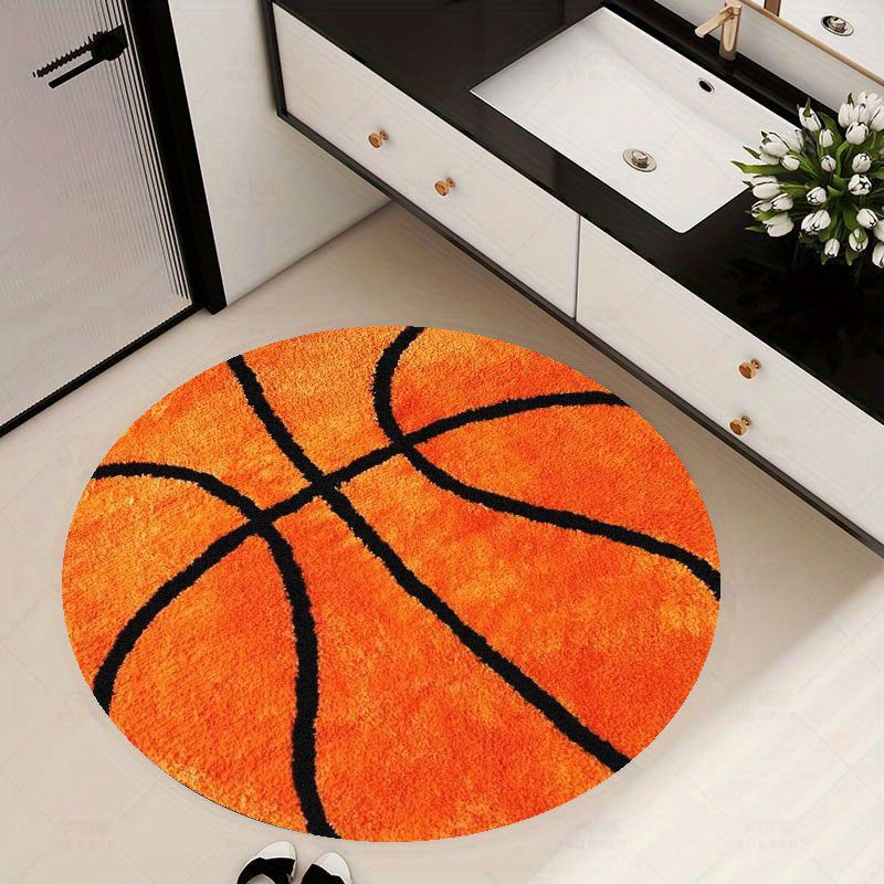 Badminton Zone - Tapete Redondo com Estampa de Basquete,
