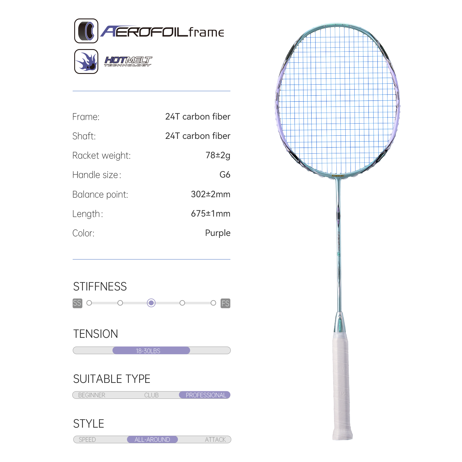 Kawasaki raquete de badminton  - Badminton Bwf avaliação e preço