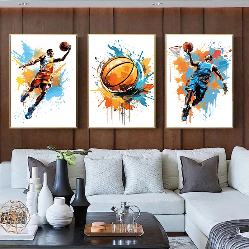 Watercolor Graffiti Basketball - Badminton Zone avaliação e preço