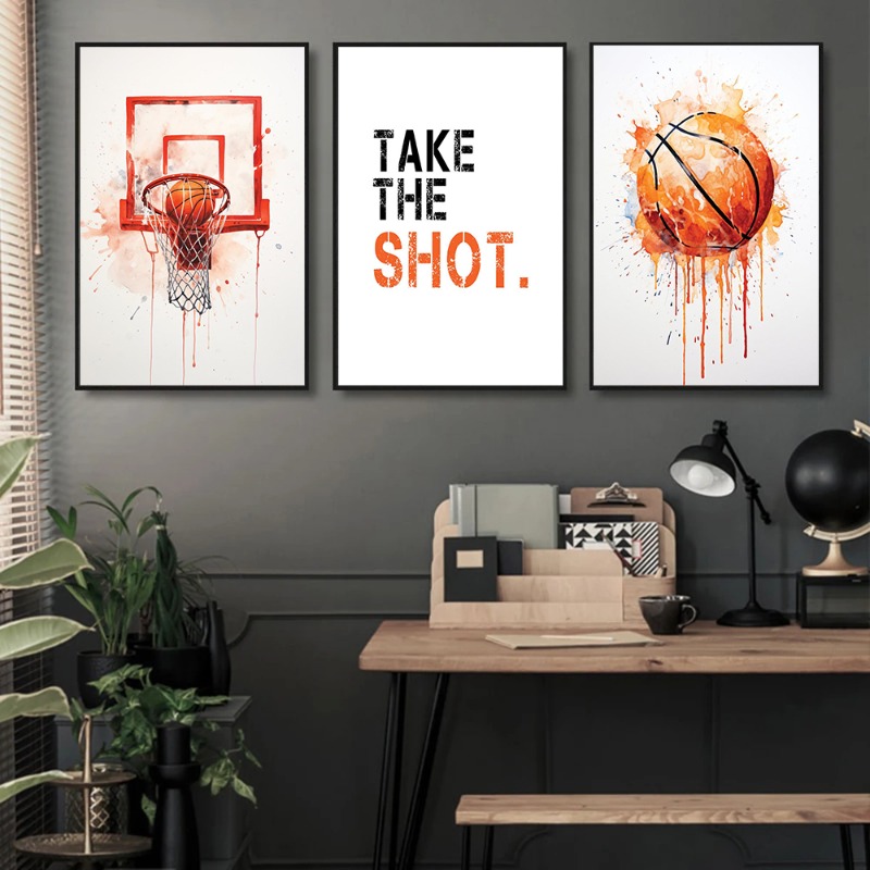 Watercolor Graffiti Basketball - Badminton Zone avaliação e preço