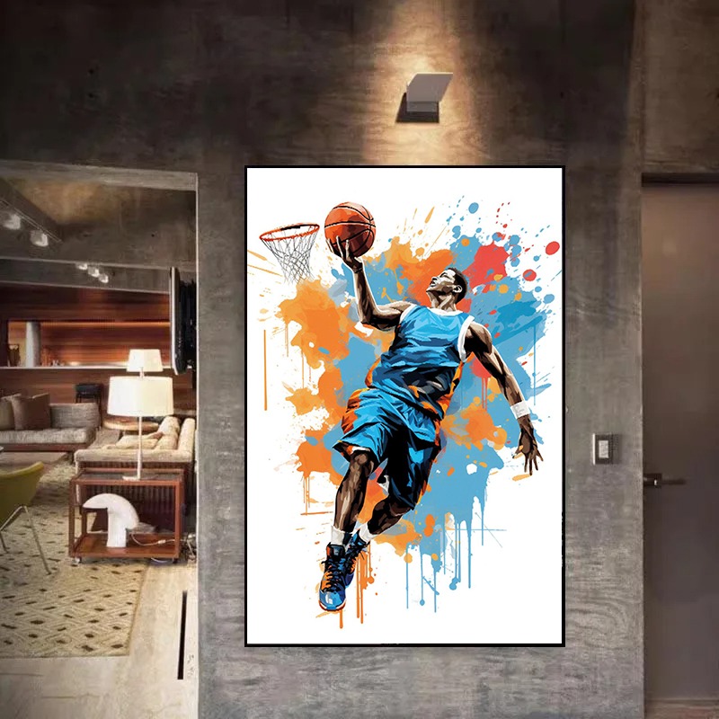 Watercolor Graffiti Basketball - Badminton Zone avaliação e preço