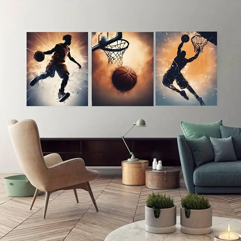 3pc basquete arte da parede po - Badminton Zone avaliação e preço